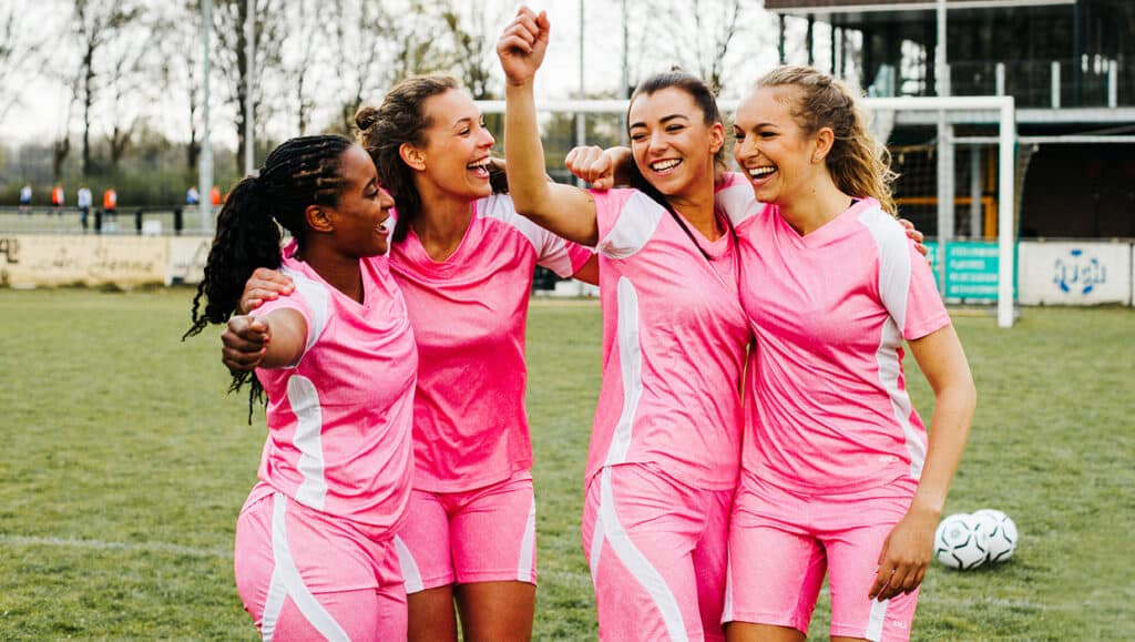voetbal vrouwen roze tenue